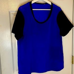 Elie Tahari Lamb Leather sleeve Top